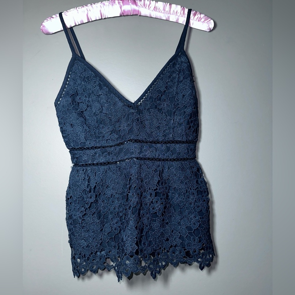 Abercrombie Lace Cami Bundle White & Navy XS NWT Coquette Y2K Fairycore - Picture 11 of 16